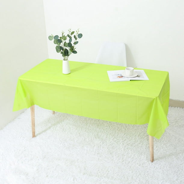 Nvzi 10 manteles desechables de plástico rectangulares de colores, impermeables, para fiestas, de 53,93 x 107,87 pulgadas, para picnic, cocina, cumpleaños (verde claro)