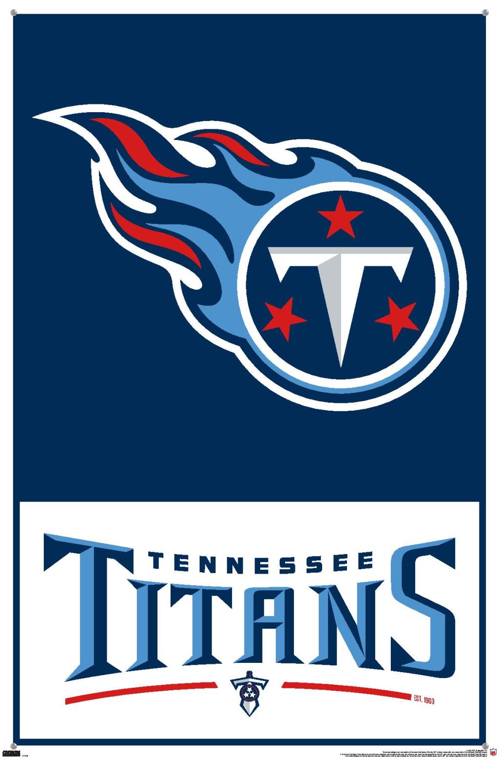 NFL Tennessee Titans - Logo 21 Wall Poster with Pushpins, 22.375" x 34"