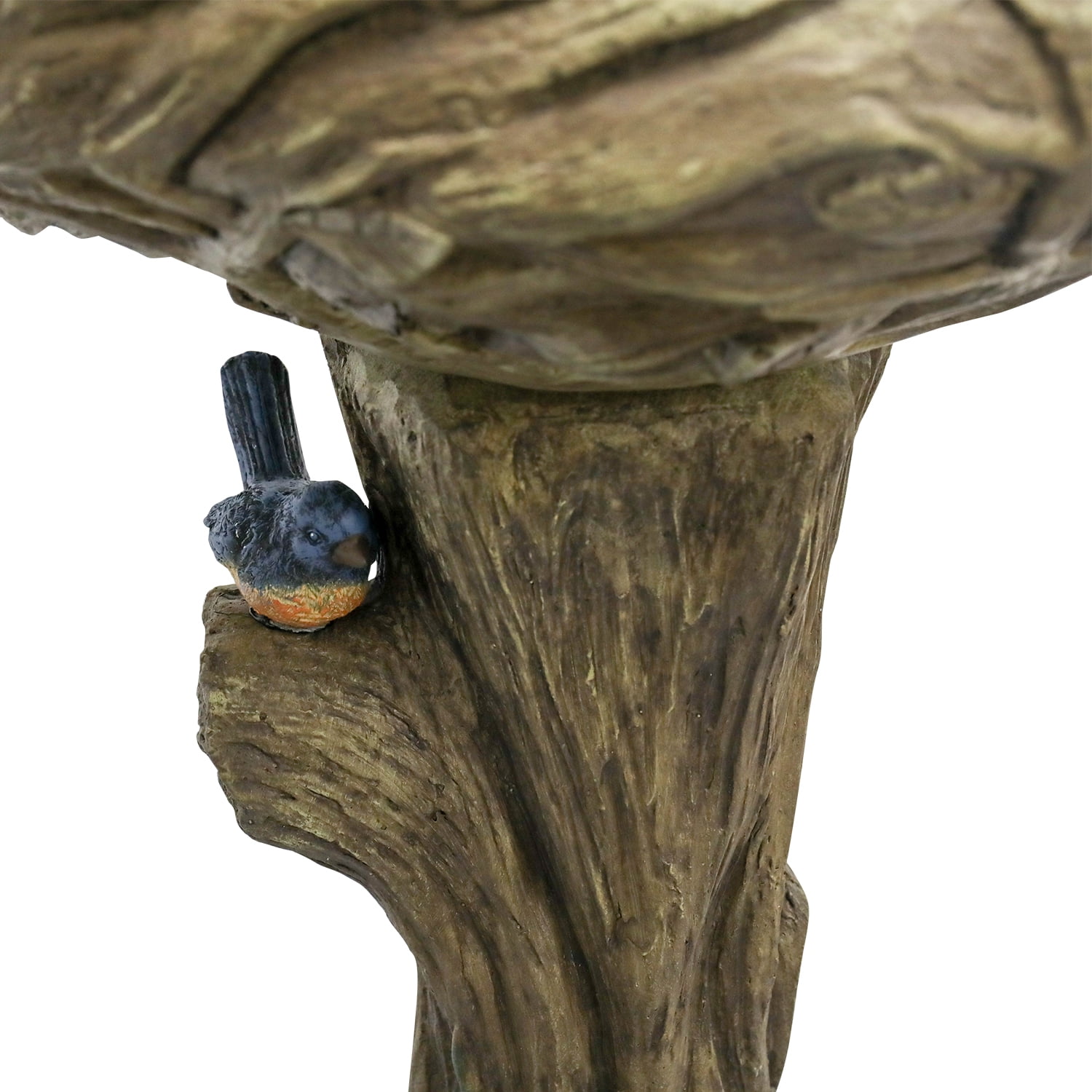 25.5" H Outdoor Concrete Bird Bath - Tree Trunk Birdbath with Pedestal  for Garden, Patio, Lawn, Backyard Decor