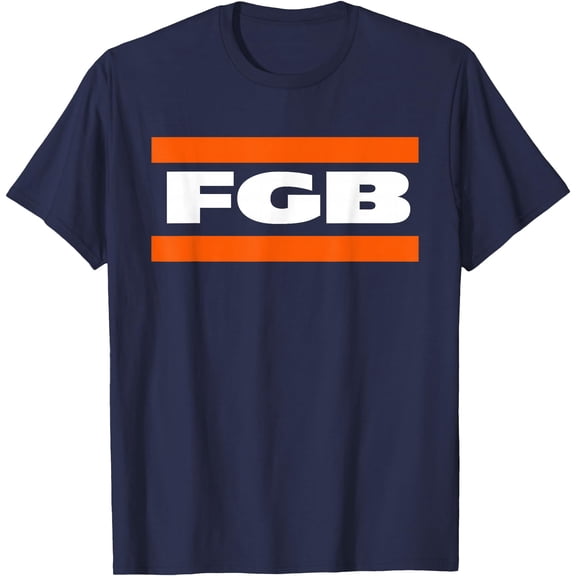 Classic Black Orange Stripe FGB F Letter Graphic T-Shirt Everyday Comfort