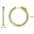 thumbnail image 3 of BERRICLE Sterling Silver Cubic Zirconia CZ Medium Fashion Inside-Out Hoop Earrings for Women 1 inch, Yellow Gold Flashed, 3 of 8