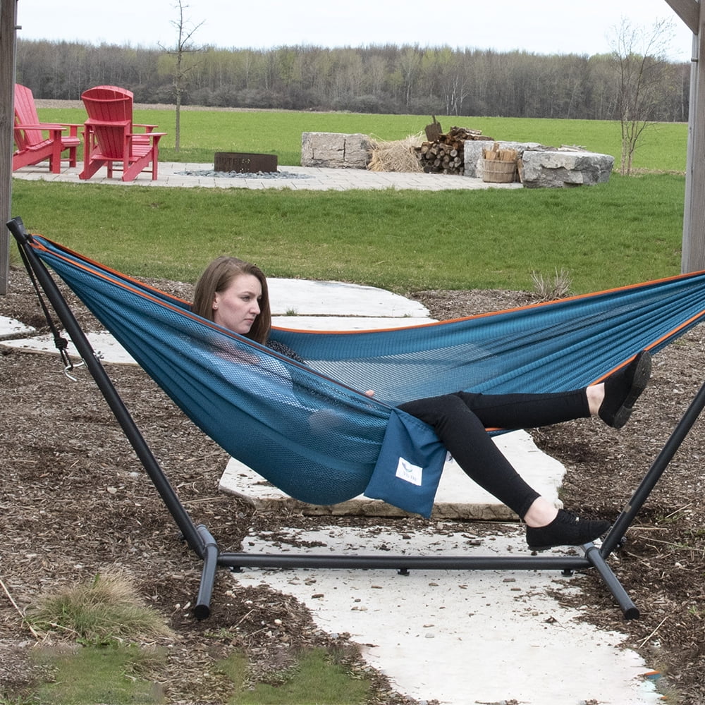 Mesh Double Hammock Combo - Blue/Orange (Polyester