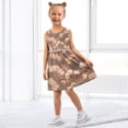 thumbnail image 7 of Girls Dress Cute Brown Flowers Sleeveless Dress for Girls Hem A-Line Casual Sundress, 7 of 7