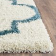 thumbnail image 3 of SAFAVIEH Kids Plush Casual Quatrefoil Shag Area Rug, Ivory/Blue, 3' x 5', 3 of 7