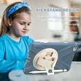 thumbnail image 2 of Shockproof Case Compatible with iPad Mini 5/4/3/2/1 Tablet (7.9 Inch) - Drop Proof Protective Back Cover Case with Kickstand /Rotating Hand Strap /Pencil Holder, Silicone Rugged Kids Case (Dark Blue), 2 of 8