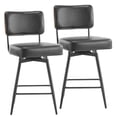 thumbnail image 7 of Ktaxon 26" Swivel Bar Height Barstools Set of 2, Counter Height Padded Chairs with footrest and Removeable Back, Black and Brown, 7 of 7