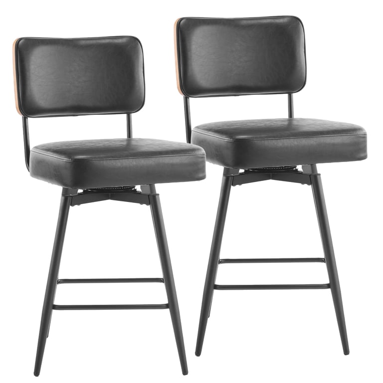 Zimtown Mid-Century Swivel Bar Stools Set Of 2, Brown photo 8