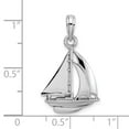 thumbnail image 3 of FB Jewels 14K White Gold White 3D Sailboat Pendant High Polish, 3 of 5