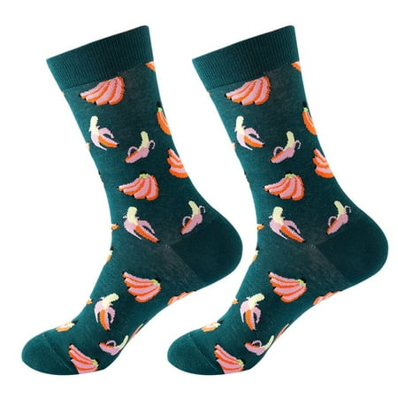 

Huaai socks for women Women Autumn And Winter Banana Fruits Printed Medium Stockings Socks cute socks D
