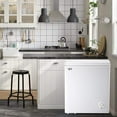 WANAI Chest Freezer 5.0 Cu Ft,Small Chest Freezer,Upright Single Door Refrigerator,White