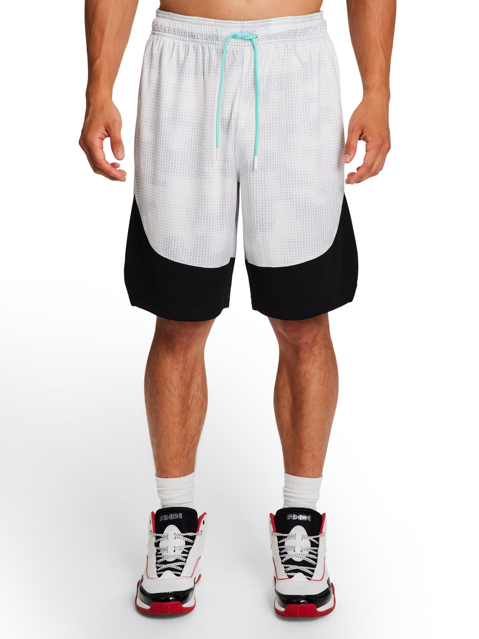 AND1 Men's and Big Men's Active Dribbling Short, 10" Inseam, up to Size 5XL