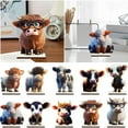 thumbnail image 4 of PENGXIANG Christmas Ornament Holiday Decoration Ornament Handcrafted Wooden Highland Cow Cartoon Ornament Adorable Design Exquisite, 4 of 5