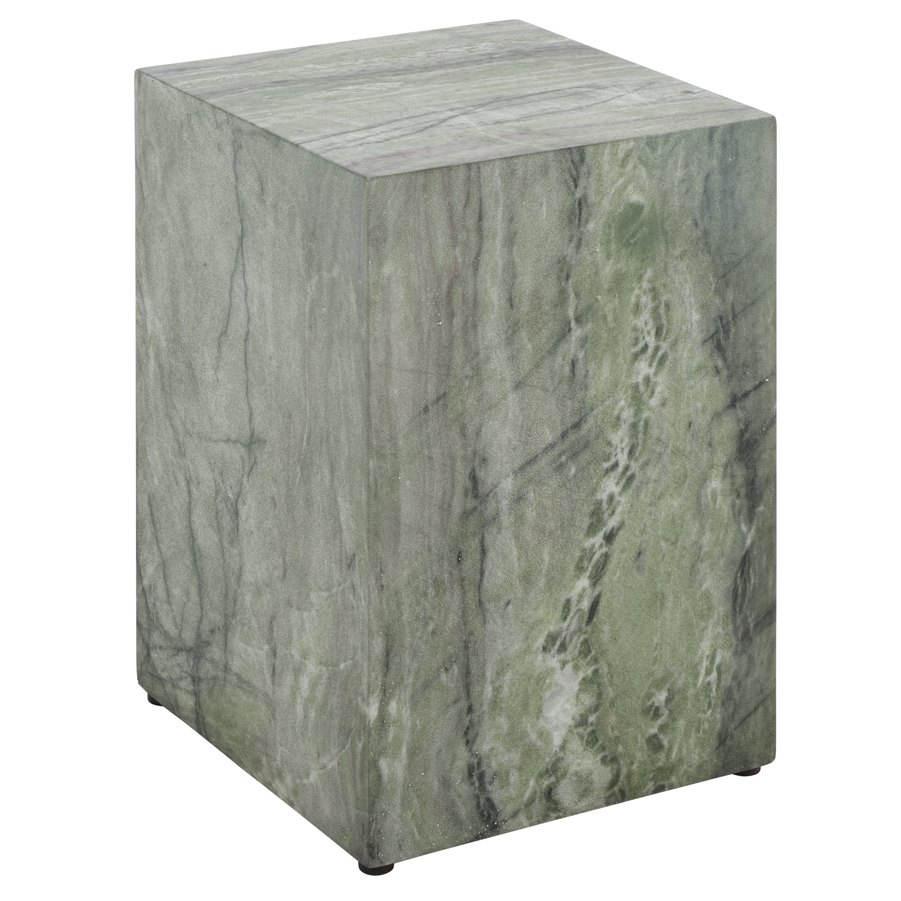 Safavieh Tina Cube Outdoor Polystone End Table, Green Marble