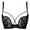 Black, variant on ,Women's Underwire Lace Half Cup Bras Floral Lace Versatile Bra Light Support Spaghetti Strap Bralettes Black 32