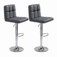 thumbnail image 4 of ViscoLogic Liberty Set of 2 PU Leather Swivel Ergonomic Counter Height Adjustable Hydraulic Bar Stools, Kitchen Stools, Gray, 4 of 8