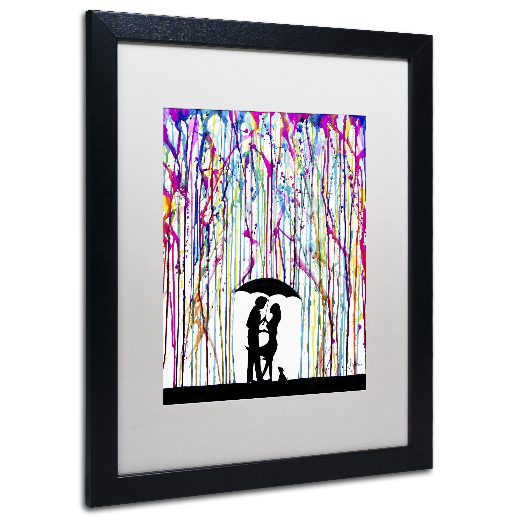 Trademark Fine Art 'Two Step' Canvas Art by Marc Allante, White Matte, Black Frame
