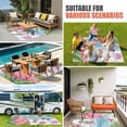 thumbnail image 4 of Summer Flamingo Outdoor Rug for Patio/Deck/Porch, Non-Slip Large Area Rug 3 x 5 Ft, Tropical Plants Botanical Blue Ombre Wood Indoor Outdoor Rugs Washable Area Rugs, Camping Rug Carpet Runner, 4 of 8