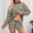 Yellow, variant on Oversized Outfits for Women 2 Piece Striped Print Long Sleeve Shirt and Drawstring Shorts Sets 2026 Trendy Casual Relaxed Fit Suits