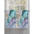 thumbnail image 3 of Tier Curtains 45 Inches Long, Teal Purple Marble Window Treatment Curtain Drapes, Modern Abstract Luxury Ink Painting Window Half Privacy Curtains for Bedroom Bathroom, 42"x45", 2 Panels, 3 of 7