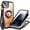Orange, variant on NageBee Designed for iPhone 12 / 12 Pro with [Built-in Screen Protector] Case MagSafe Compatible With Diamond Wrist Strap Lanyard, Glitter Floating Liquid Cute Case (Purple)