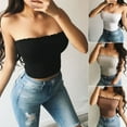 thumbnail image 2 of Mode Plus Récente Femmes Été Décontractée Chemise Sans Manches Crop Tops Blouse, 2 of 4