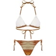 thumbnail image 4 of Minibikini con cordones brillantes metálicos para mujer, traje de baño acolchado con copa triangular, Top con bragas, traje de baño Sexy de 2 piezas, traje de baño para playa, 4 of 5