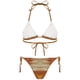 thumbnail image 4 of Traje de baño minibikini con cordones brillantes y metalizados para mujer, top de copa triangular acolchado con braguitas, traje de baño sexy de 2 piezas para playa, 4 of 5