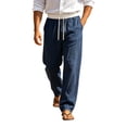thumbnail image 2 of Tsivenald Work Pants for Men Elastic Drawstring Waist Lightweight Breathable Fabric Loose Fit Summer Beach Trousers, 2 of 9