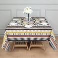 thumbnail image 3 of Yellow Ethnic Geometric Pattern Square Tablecloth,Waterproof Square Table Cover,Wipeable Spillproof Washable Table Cover for Home Kitchen Party Decor 52"x52"(132x132cm), 3 of 6
