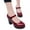 Wine, variant on Sandals for Women Women Casual High Heel Thick Heels Platform Pumps Ankle Work Buckle Strap Shoes