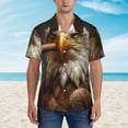 thumbnail image 4 of Daiia Funny Bald Eagle Hawaiian Shirt for Men Gentle Cotton Regular Short Sleeve Casual-Large, 4 of 9