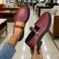 thumbnail image 5 of Miluxas Mary Jane Shoes Women Platform Chunky Heel Business Casual Dress Shoes Comfortable Dressy office Work Shoes Red 9.5(43), 5 of 8
