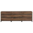 thumbnail image 4 of WAMPAT Dresser for Bedroom, Closet Organizers and Storage with 9 Drawers, Chest of Drawers with Metal Base, Wooden Modern Dresser for Living Room, Hallway, Entryway, Brown, 4 of 7