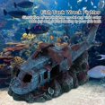 thumbnail image 5 of Wreck Aquarium Decorations, Helicóptero Wreck Resin Fish Tank con cueva oculta Paisajismo submarino Acuario Hunter Dañado Fighter Plane Ornament JAMW Sencillez, 5 of 5