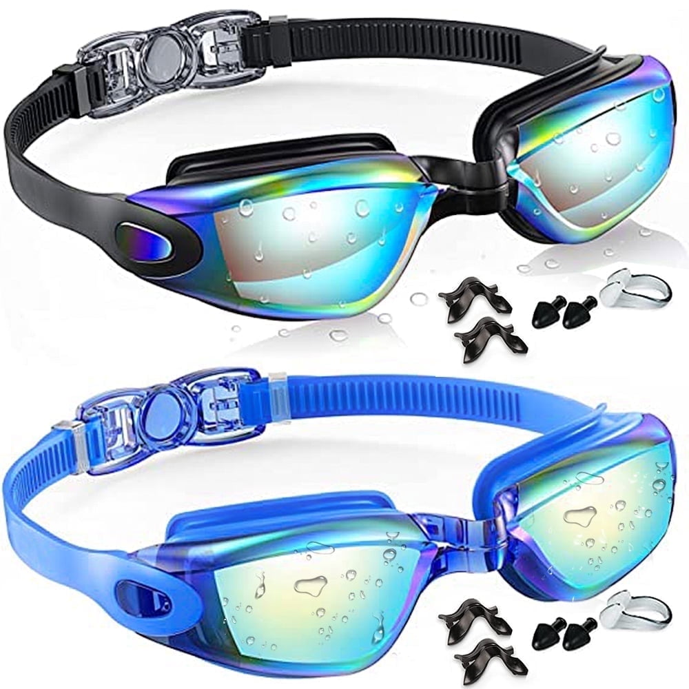 GPED Swim Goggles 2-Pack Anti-Fog UV Protection Blue