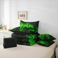 thumbnail image 6 of Castle Fairy Green Gamepads 7 Pieces Bedding Comforter Set for Teens,Gradient Lightsaber Full Bedding Set Lightweight,Video Game Fitted Sheet Flat Sheet,Super Cozy Room Decor, 6 of 8