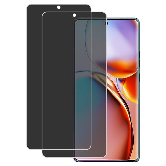 KIQ 2 Pack CLEAR Flexible Privacy Hydrogel Film FULL Edge-to-Edge Screen Protector with Fingerprint Unlock Function Compatible with Motorola Edge  (2023)