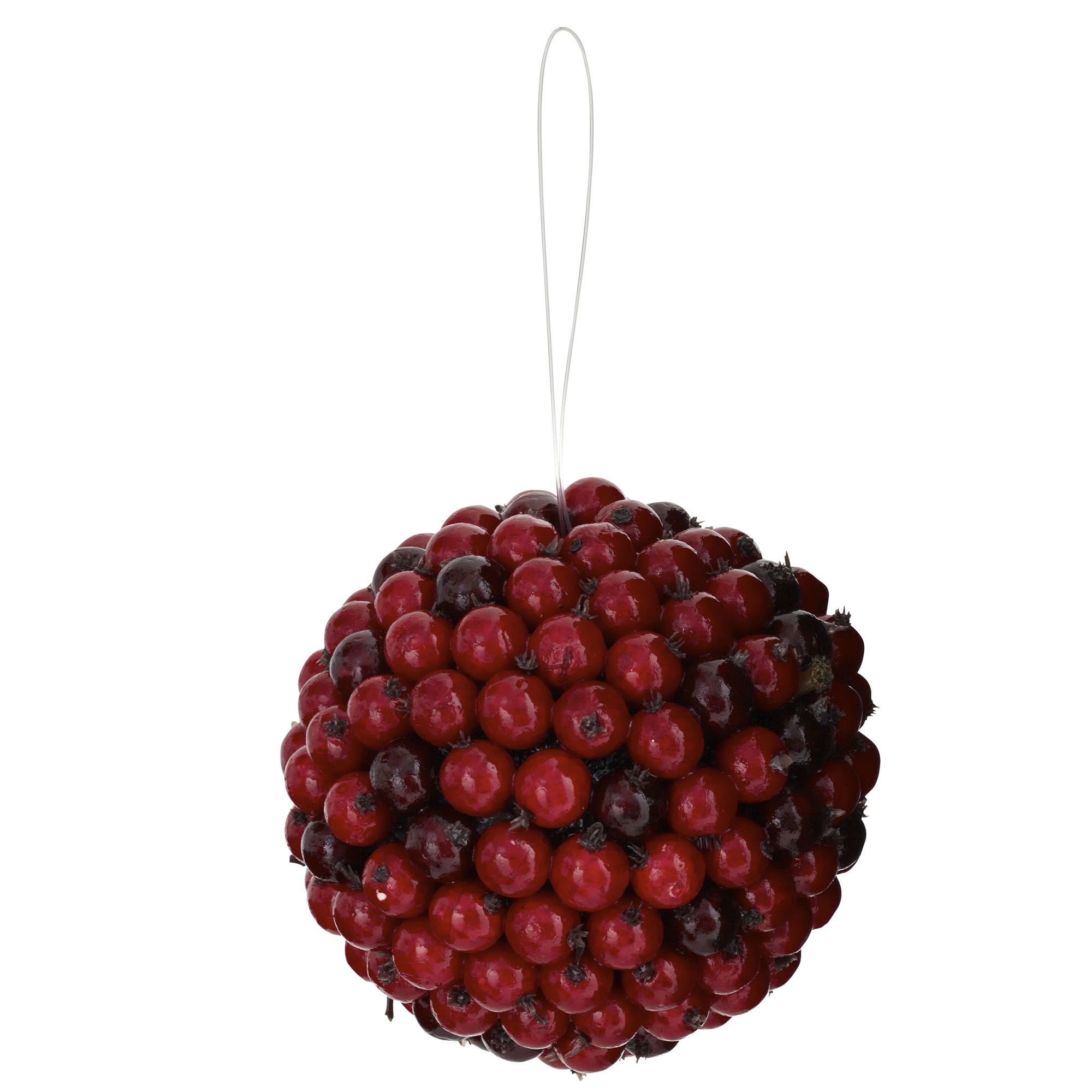 Nearly Natural 5" Red Berry Ball Christmas Ornament, Set of 6