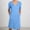 Blue, variant on Womens Plus Size Midi Dress Summer Dresses V Neck Short Sleeve Casual Long T Shirt Dress Beach Pockets Split