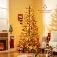 thumbnail image 2 of Gymax 6.5 FT Pre-Lit Artificial Christmas Tree Hinged Spare Xmas Fir Tree w/ 578 Soft Branch Tip, 2 of 9