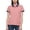 01 Pink, variant on YueHuiYing Womens Short Sleeve Shirts Business Casual Collared V Neck Tops Summer Cotton 4 Buttons T-shirts