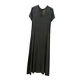 thumbnail image 2 of Blmnix Bamboo Nightgowns Women's Nightgowns & Sleepshirts Sleepshirts Long Nightgowns Nightgowns Gray Crew Neck Short Sleeve Nightgowns for Women Soft Cotton,L, 2 of 5