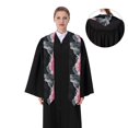 thumbnail image 4 of Zufioo Pink White Ocean Waves Print Graduation Shawl Ribbon, Graduation Ribbon for Male and Female Graduates-Sharp Corner, 4 of 7