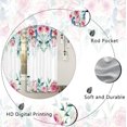 thumbnail image 4 of Pink Floral Kitchen Curtains Rod Pocket Abstract Flower Peony Spring Watercolor Green Leaves Small Short Cafe Tier Curtains Blossoming Window Treatment Drapes Decor(27.5W X 39L Inch 2 Panels), 4 of 6