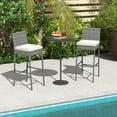 thumbnail image 4 of Gymax 4 PCS Patio Wicker Barstools Bar Height Chairs W/ Cushions Backyard Off White, 4 of 9
