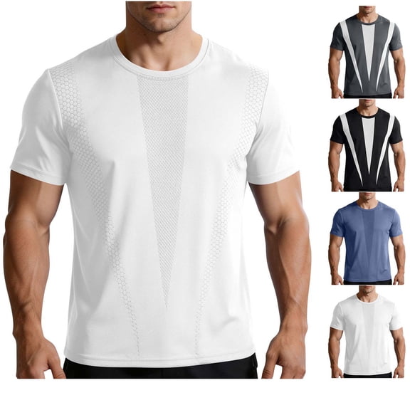 DYTTDG Men's Moisture Wicking Ice Silk T-Shirt, Breathable Mesh Short Sleeve Athletic Tops, Loose Fit Casual Summer Tee