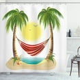 thumbnail image 1 of Ambesonne Graphic Beach Shower Curtain, Hammock Between Palms, 69"Wx84"L, Multicolor, 1 of 3
