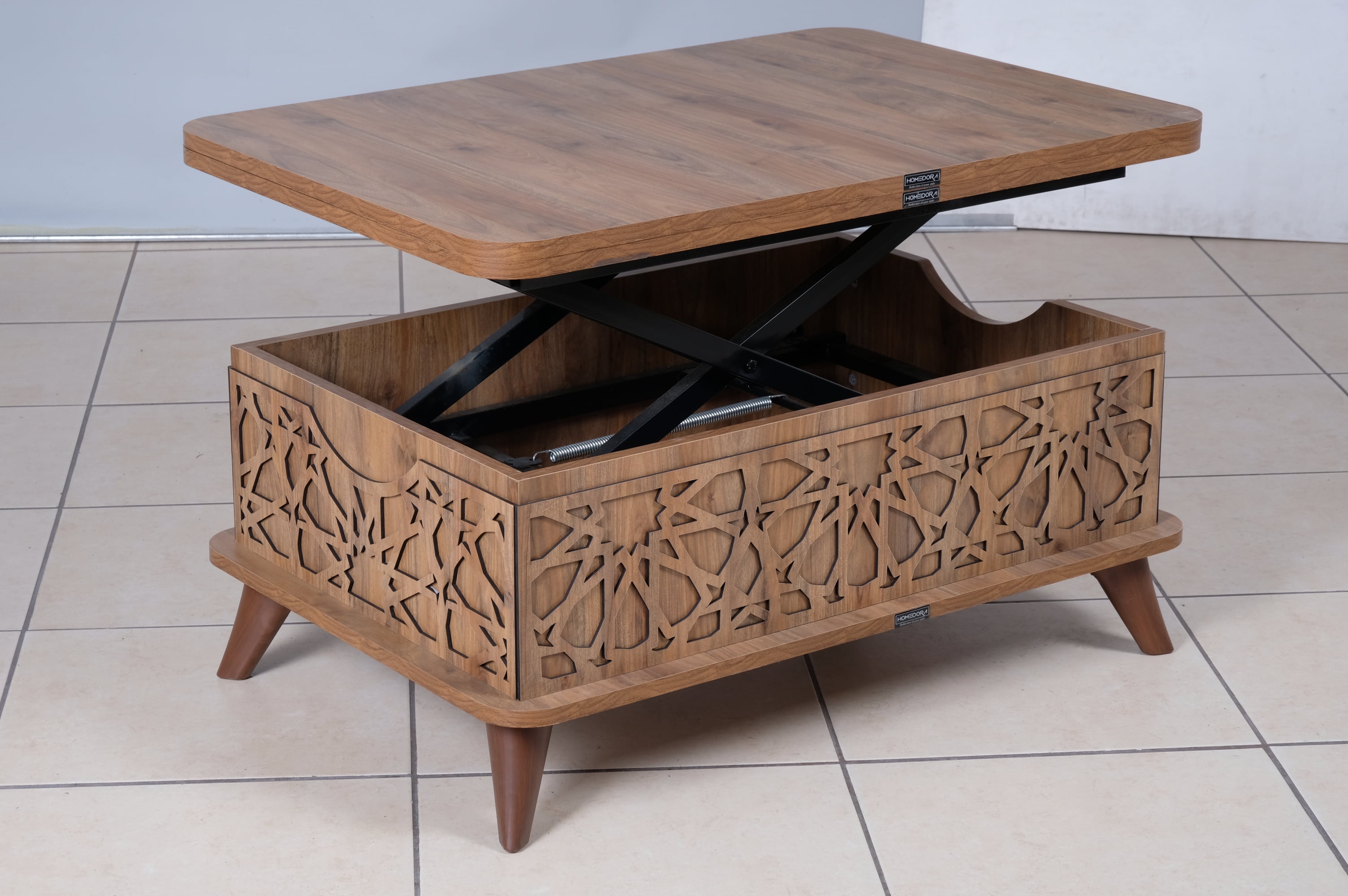 Rio Adjustable Wood Base Smart Coffee Table, Easy to assemble Smart