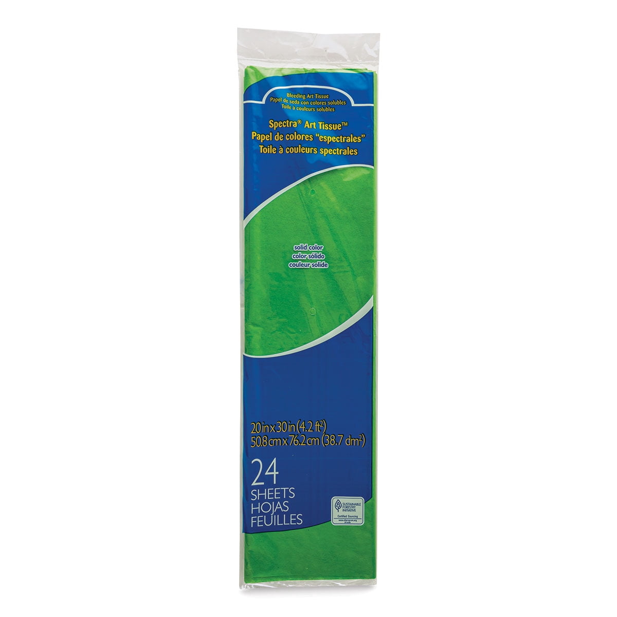 Spectra Deluxe Bleeding Tissue Paper, 20 x 30 Inches, Spring Green, Pack of 24