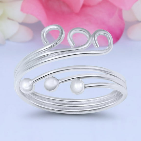 Triple Band Toe Ring 925 Sterling Silver Thin Adjustable Stylish Rings For Women Size 5